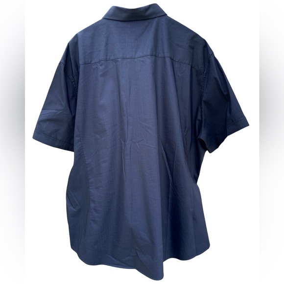 Johnny Bigg Mens Navy Textured Chevron Print Short Sleeve Button Front | Size 5X - Picture 8 of 8